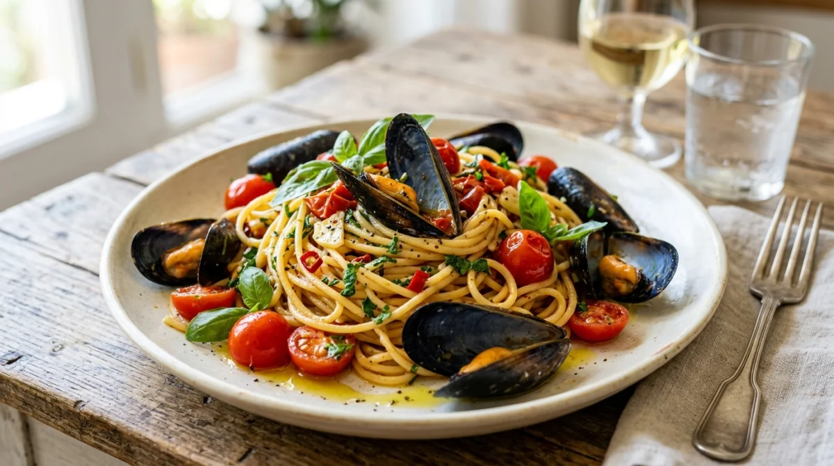 recette spaghetti aux moules