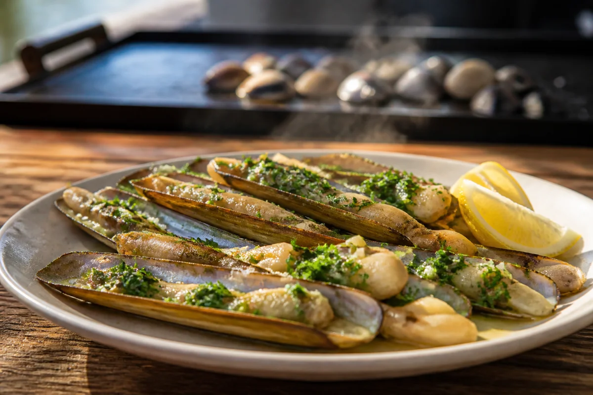 recette couteaux à la plancha