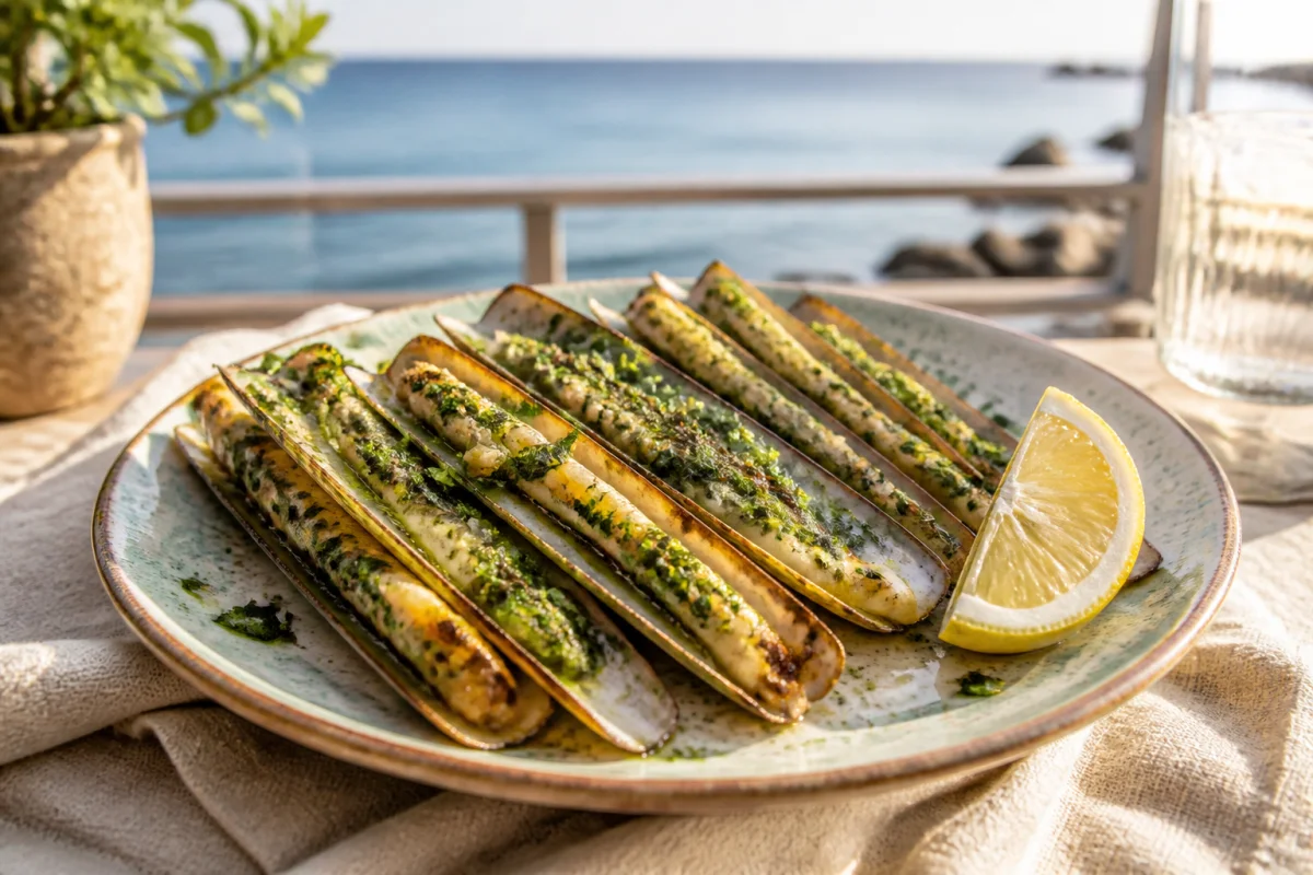 recette couteaux à la plancha